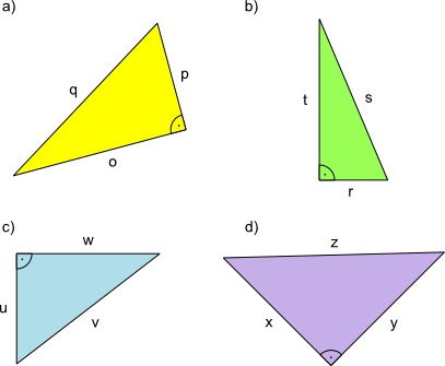 Satz des Pythagoras - Bezeichnungen